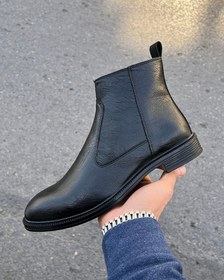 تصویر بوت مردانه مدل چلسی چرمی بغل زیپ طرح والنتنیو-کد 1349 