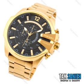 تصویر ساعت دیزل مردانه بنداستیل نقره‌ای صفحه مشکی تقویم دار کد 2758 DISL