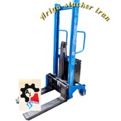 تصویر استاکر برقی ظرفیت ۲ تن حداکثر ارتفاع ۲متر Electric stacker with a capacity of 2 tons and a maximum height of 2 meters