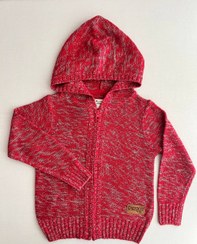 تصویر ژاکت بچگانه بافت کلاه دار 20037 