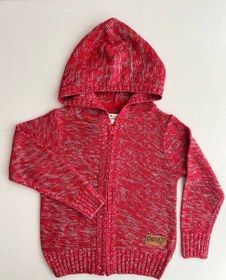 تصویر ژاکت بچگانه بافت کلاه دار 20037 