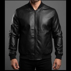 تصویر کاپشن چرم ساده 