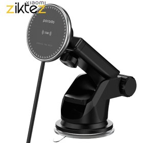 تصویر هولدر شارژر وایرلس مگنتی 20 وات پرودو مدل Porodo Magnetic Car Charger Mount 3in1 