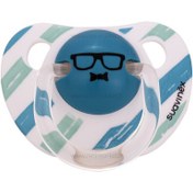 تصویر پستانک تکی آناتومیک طرح فانی راه راه آبی 6-18 ماه سواوینکس Suavinex(با جعبه) 