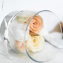 تصویر شمع گل دستساز دلا با جاشمعی شیشه های ۱۰*۱۰ - معطر / معطر / معطر 