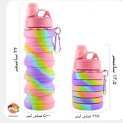 تصویر قمقمه سیلیکونی تاشو ۵۰۰ میلی‌لیتر ارتشی 
