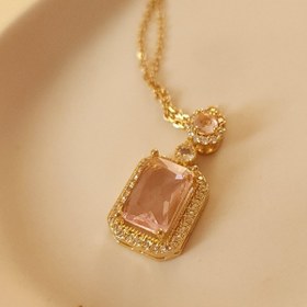 تصویر گردنبند مه صورتی 