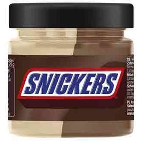 تصویر شکلات صبحانه دو رنگ انگلیسی اسنیکرز SNICKERS با طعم کارامل و بادام زمینی 200 گرم (وگان) 