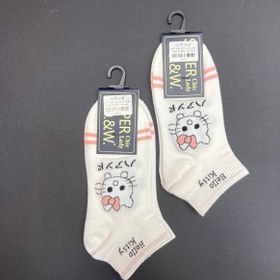 تصویر جوراب بالای قوزک کیتی خطی 