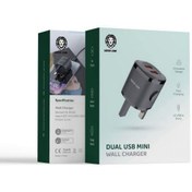 تصویر مینی شارژر گرین لاین دو پورتی Green Dual USB MiNi Wall Charger GL-WC09