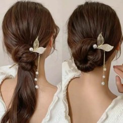 تصویر کانزاشی دم ماهی آویزه دار آویزه با نگین و مروارید 