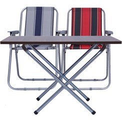 تصویر صندلی ساحلی تاشو مسافرتی فوم دار ۲ نفره با ۷ فنر 