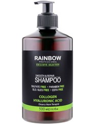 تصویر شامپو بدون سولفات Rainbow مناسب موهای کراتین شده و آسیب دیده حجم 500 میل ساخت ترکیه مدل Collagen & hyaluronic acid 