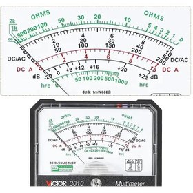 تصویر مولتی متر آنالوگ یا عقربه ای ویکتور مدل ۳۰۱۰ اورجینال 