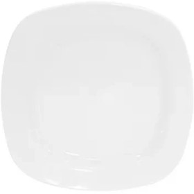 تصویر بشقاب تخت شیرینی خوری چینی زرین مربع سفید (سایز 16) Zarin Iran Hoteli-Quattro White 1 Piece FDC Flat-Plate 16