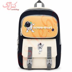 تصویر کوله پشتی مدرسه ای پسرانه طرح فضانورد کد Sl001 Boys' School Backpack Astronaut Design Code Sl001
