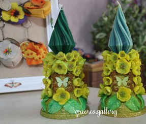 تصویر شمعدان بازیافتی خمیری 