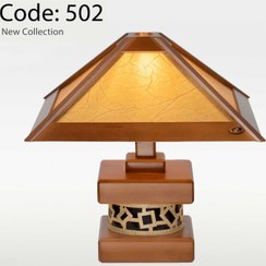 تصویر آباژور چوبی رومیزی رایکا کلبه DARK502 