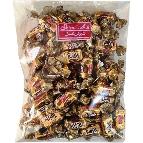 خرید و قیمت تافی کره ای دورنگ شکلاتی تویستی شیرین عسل - 500 گرم | ترب