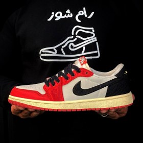 تصویر کتونی مدل نایک تروفی روم Nike Jordan 1 Low “Trophy Room – Away” 