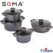 تصویر سرویس قابلمه یونیک 8 پارچه un-8501{طوسی} «ارسال رایگان» 