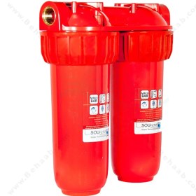 تصویر هوزینگ آب گرم 2 مرحله 10 اینچ ورودی 3/4 اینچ سوفیلتر 2Stage Water Filter Housing 10 inch with 3/4 inch input for Hot Water Soufilter