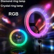 تصویر رینگ و لایت RD-33 (RGB LED) به همراه پایه 