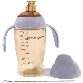 تصویر آبمیوه خوری دسته دار 6+ ماه هی اور شی He or she baby bottle code: HOS1801003S