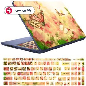 تصویر استیکر لپ تاپ مناسب برای لپ تاپ 15.6 اینچ به همراه بر چسب حروف کیبورد 