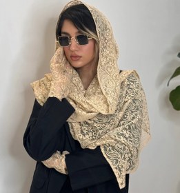 تصویر شال دانتل کرم - ب 