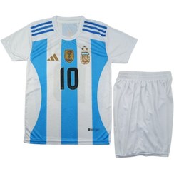 تصویر کیت تی شرت و شورت ورزشی آرژانتین مسی 