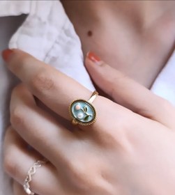 تصویر انگشتر میناکاری مدل گل رز 