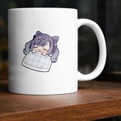 تصویر لیوان ماگ سرامیکی طرح انیمه بازی گنشین ایمپکت Genshin Impact keqing 