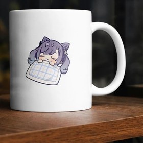 تصویر لیوان ماگ سرامیکی طرح انیمه بازی گنشین ایمپکت Genshin Impact keqing 