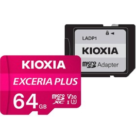 تصویر رم میکرو ۶۴ گیگ کیوکسیا Kioxia EXCERIA A1 U3 V30 C10 100MB/s + خشاب 