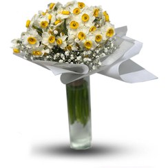 تصویر دسته گل طبیعی نرگس 30 شاخه 