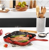 تصویر تابه GUSS CHEF CASTING GRILL PAN 28X28 CM 1 PIECE RED Schafer 