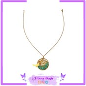 تصویر گردنبند رزینی گنجشک و فیروزه Resin Necklace with Sparrow and Turquoise