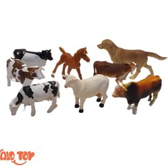 تصویر پک ۸ عددی فیگور حیوانات اهلی سایز ۹ سانتی‌متر 