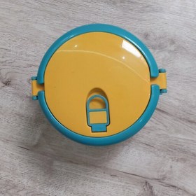 تصویر ظرف غذای دو طبقه دسته دار داخل استیل ۱۴۰۰ میلی لیتر 