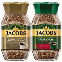 تصویر قهوه فوری گلد و مونارک جاکوبز مجموعه ۲ عددی JACOBS Monarch and Gold Instant Coffee - Pack of 2