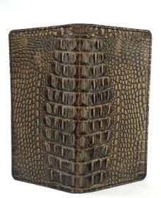 تصویر کیف پول چرم طرح کروکدیل 