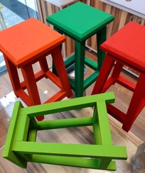 تصویر چهارپایه چوبی نقلی دکوری 