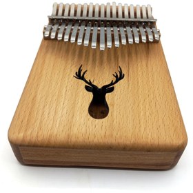 تصویر کالیمبا 17 تیغ چوب راش طرح گوزن کد 160004 