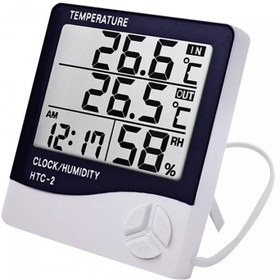 تصویر دماسنج و رطوبت سنج دیجیتال اچ تی سی مدل HTC-2 HTC Temperature / Clock / Humidity