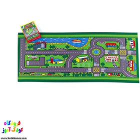 تصویر اسباب بازی شهر پارچه ای 2متری با ماشین 2 -meter fabric city toy by car