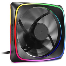 تصویر فن کیس کامپیوتر شارکن RGB SHARK Lights Sharkoon RGB SHARK Lights 120mm Case Fan