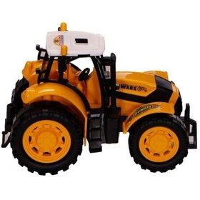 تصویر ماشین اسباب بازی سوپر تراکتور مزرعه مدل ماموت قدرتی برند درج رنگ زرد 