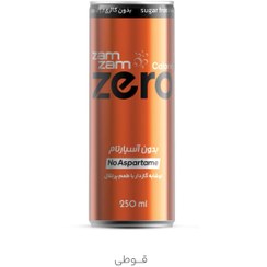 تصویر نوشابه زمزم گازدار زیرو پرتقالی قـــوطی فلزی 250 میلی لیتری باکس 12 عددی Zamzam Zero Orange Carbonated Soft Drink