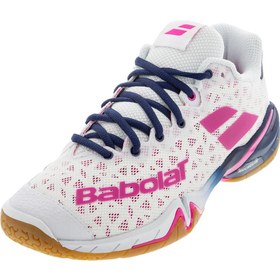 تصویر کفش بدمینتون بابولات Babolat Shadow Tour Women White and Purple 